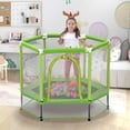 thumbnail image 2 of HOQBN 55 Inch Trampoline,Indoor Outdoor Mini Trampoline with Safety Enclosure Net and Balls for Kids,Green, 2 of 10