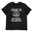 thumbnail image 3 of Support The Country You Live In Trendsetting Men's Cotton Short Sleeve HD Print Tee for Casual T-Shirt Crew Neck Top Black 3XL, 3 of 7