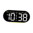 thumbnail image 2 of Reloj de alarma digital Descripción electrónica Reloj ajustable, exhibición de temperatura de la semana de fecha para dormitorio, dormitorio, cama, Luz amarilla, 2 of 8