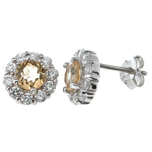 925 Sterling Silver Trendy Earrings Makes Unique Anniversary Gift For Her, Genuine Citrine Sterling Silver Earrings