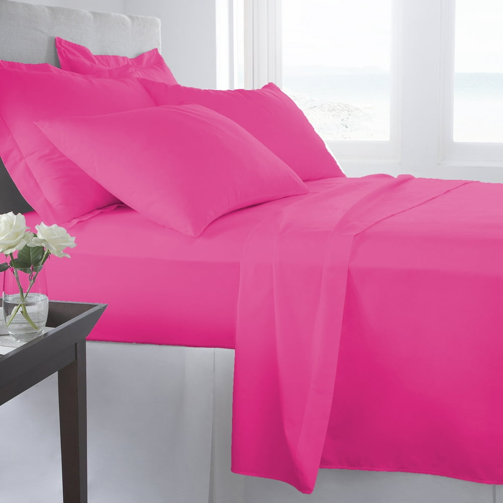 Supreme Super Soft 4 Piece Bed Sheet Set Deep Pocket Bedding Queen Size Pink