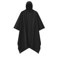 thumbnail image 1 of MIASHUI Poncho de Pluie pour Adultes Léger Imperméable Imperméable pour Hommes Femmes Camping Randonnée Pêche, Noir, Taille Unique, 1 of 2