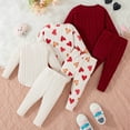 thumbnail image 4 of Angala Valentine's Day Girls Ribbed Print Long Sleeve Two Piece Casual Loungewear And Outdoor Play Outfit For And Fall Seasons Cozy Stylish Boys Girls Outfits 2-3 Years, 4 of 9