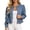 Z09-Blue, variant on Miaoju Jean Jacket Women Long Sleeve Colored Cropped Denim Jacket Light Wash Short Jean Jacket Trucker Coat, BU3 S