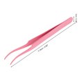 thumbnail image 2 of Unique Bargains 1 Pc Round-headed Eyelashes Tweezers for Bathroom Pink Stainless Steel, 2 of 6