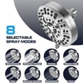 thumbnail image 4 of 8-Mode High Pressure Shower Head, Premium High Flow Fixed Showerhead with Anti-Clogging Silicone Nozzles, 5.2 Inch Luxury Modern Showerhead with Adjustable Angle, Polished Chrome (2.5 GPM), 4 of 7