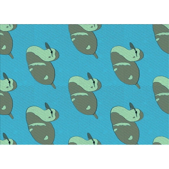 Ahgly Company Indoor Rectangle Patterned Deep-Sea Green Area Rugs, 4' x 6'
