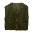 thumbnail image 5 of Womens Vest Top for Fall Fashion Sleeveless Sweater Trendy Must Haves Women's Sleeveless Knit Cardigan Vest With Pockets And Buttons Solid Color Short Style, 5 of 8