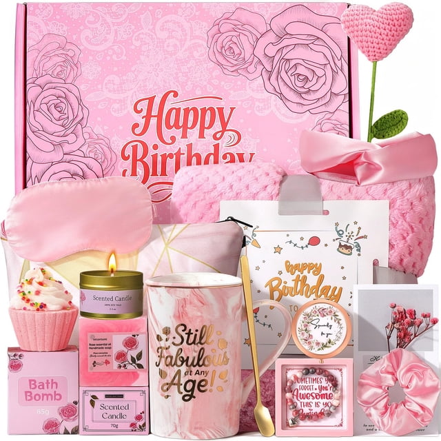 Caja de regalo de cumpleaños TsunNee para cuidado personal femenino con 12 unidades
