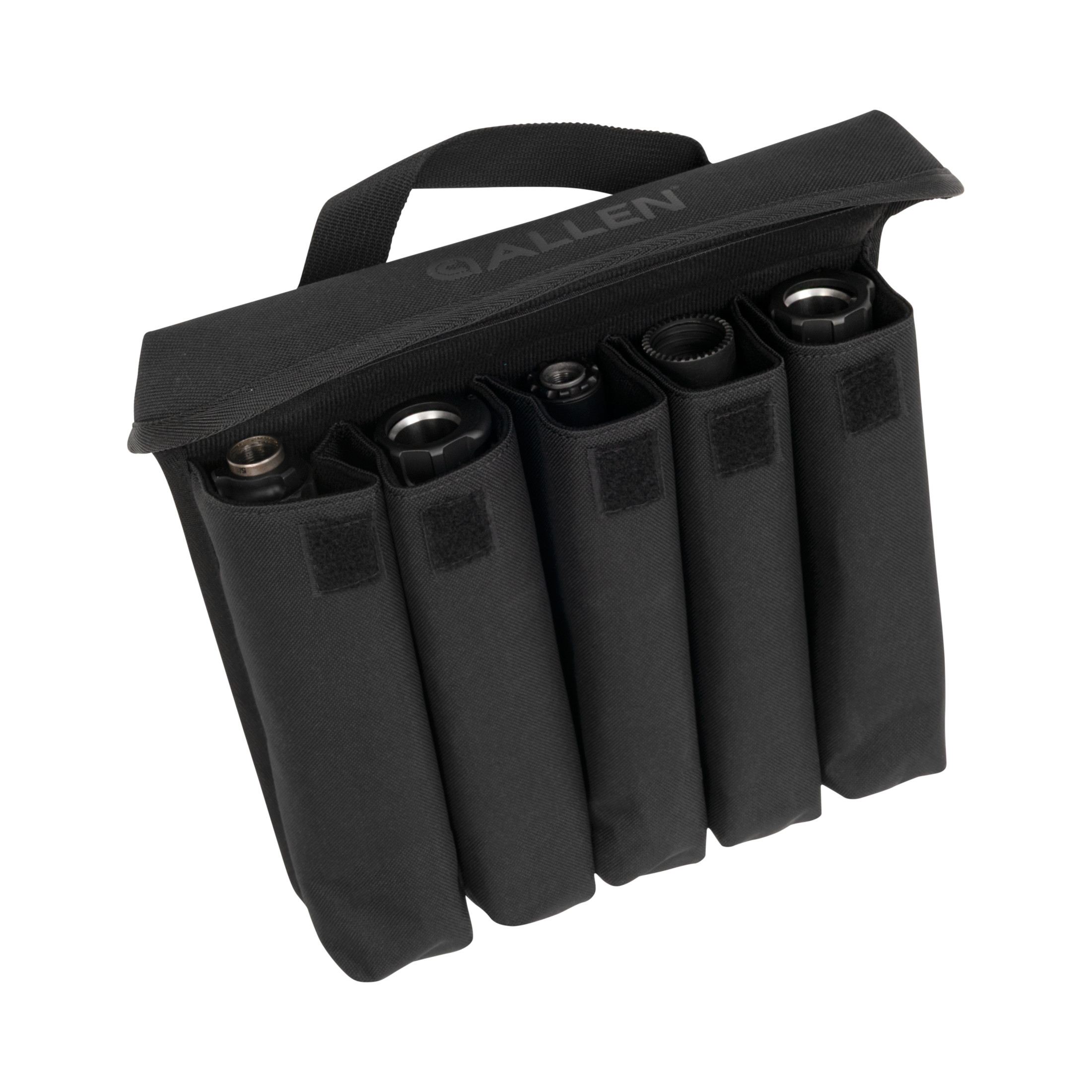 Noise Dampening Device Heat Resistant Range Travel Storage Pouch, Holds 5, Black