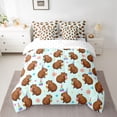 thumbnail image 2 of Manfei Kawaii Capybara Bedding Comforter Set 7pcs for Preppy Child,Happy Birthday Queen Bedding Sets Super Cozy,Cartoon Animal Wildlife Queen Sheet Sets,Lightweight Room Decor,Reversible, 2 of 8