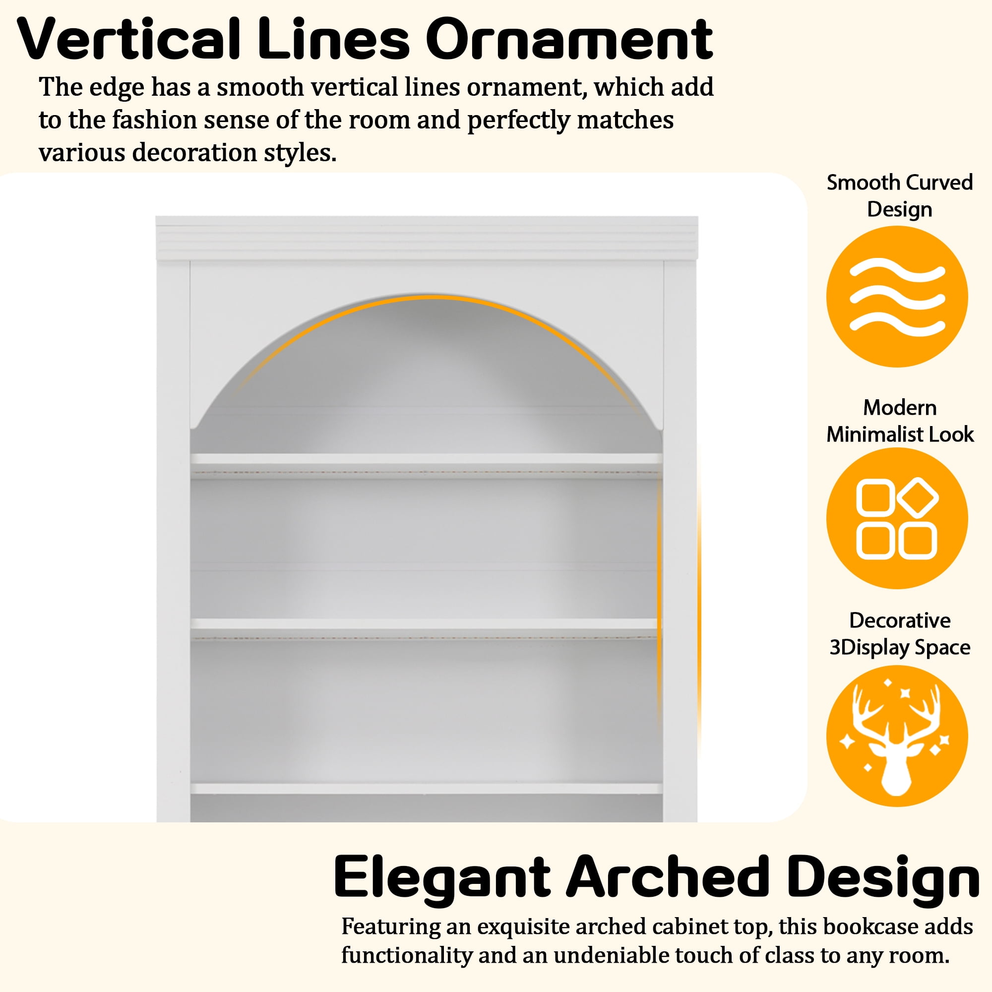 71" Tall Bookshelf Suite with 4-layer LED Lightings, 2 Piece Bookcase with Open Adjustable Shelves