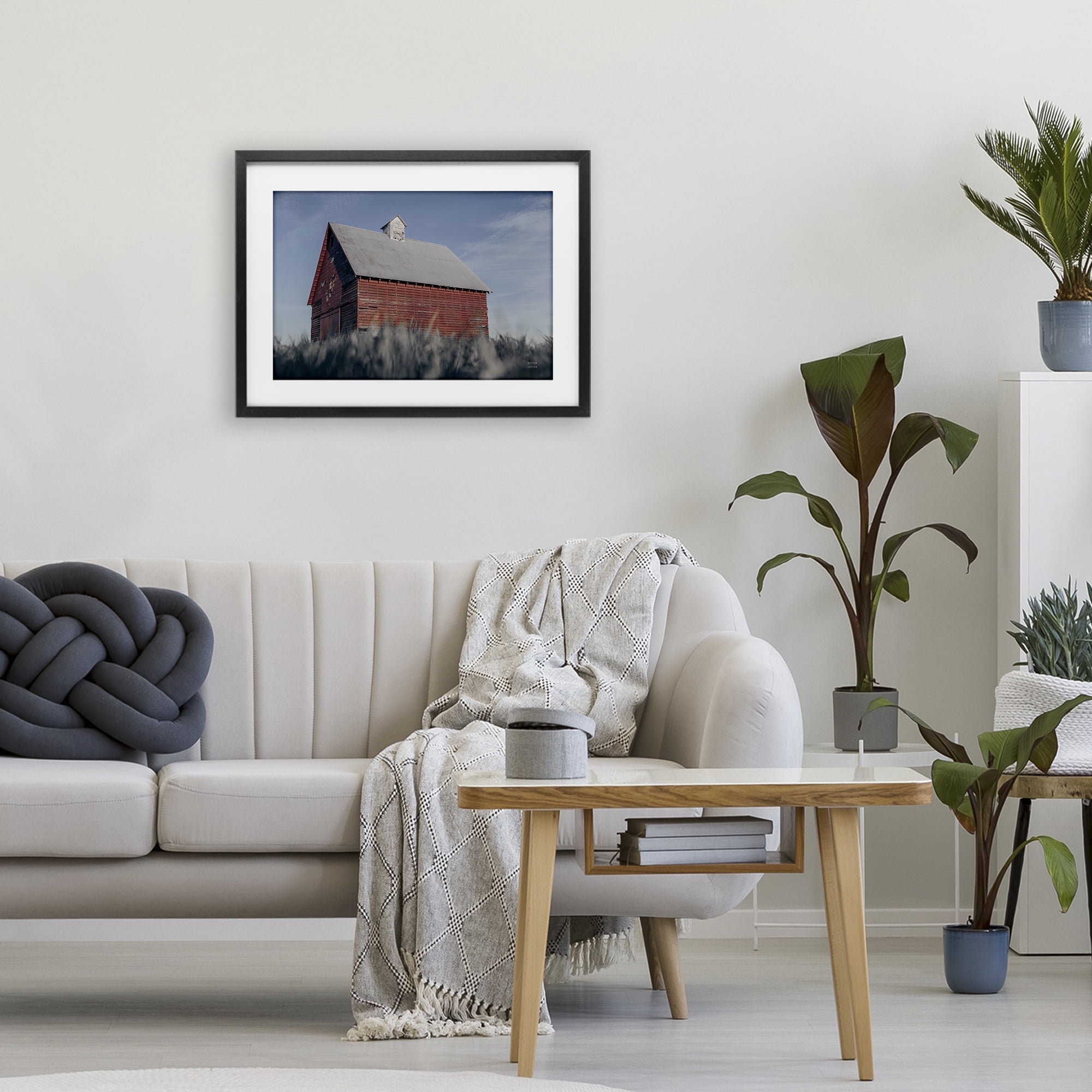 Stupell Industries End Of The Field Cottage Black Framed Print Under Glass, design by Nathan Larson