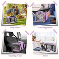 thumbnail image 5 of CshidWorld Cat Carriers for Large Cats up to 25LB, Large Cat Carrier with a Bowl, Soft Sided Carrier with 2 Side Roller Blinds for Pet Cat Kitten Small Dog Puppies Airline Approved, Purple, 5 of 7