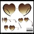 thumbnail image 2 of Womens Cute Bubbly Heart Shape Metal Rim Retro Lolita Sunglasses / Gold Tortoise - Brown, 2 of 7