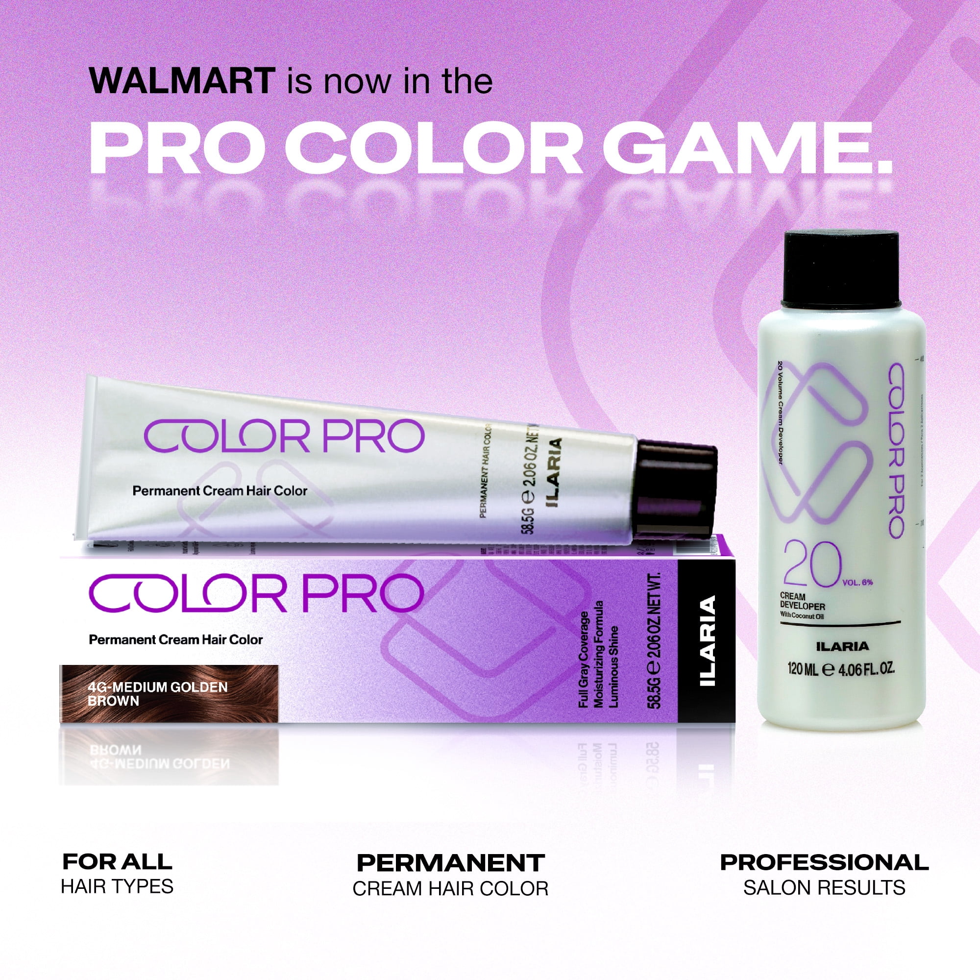 Ilaria COLORPRO Permanent Hair Color 4G-Medium Golden Brown 2 oz