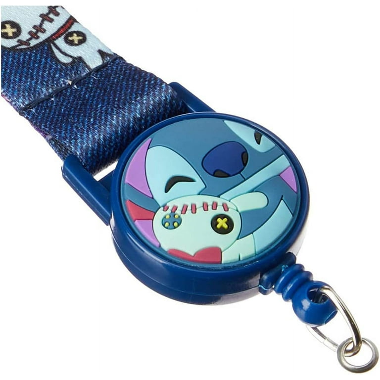 NUIGUBF Suitable for Disney Stitch leather badge holder with removable  Stitch lanyard, card holder, ID card holder, credit card holder wallet