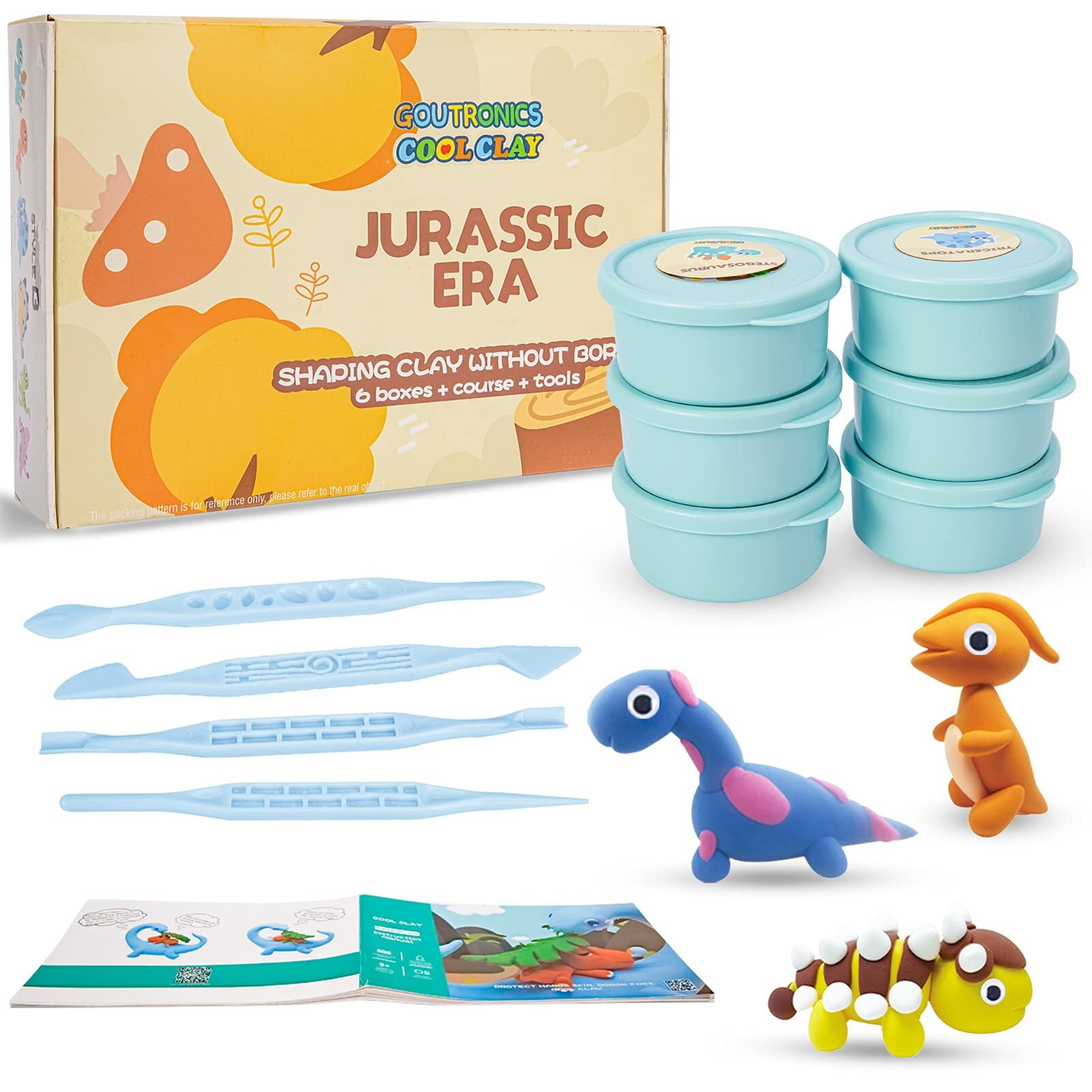 Design Your Own Dinosaur Air Dry Clay Kit - 653899796617