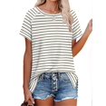 thumbnail image 1 of T-shirts pour Femmes à Manches Courtes, Col Ras du Cou, T-Shirts Unis Basiques, 1 of 4
