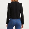 thumbnail image 3 of Chaquetas de trabajo informales para mujer cómodas y transpirables chaquetas de mujer color puro manga larga poliéster parte delantera abierta para citas para niñas para ANGGREK Otros, 3 of 5