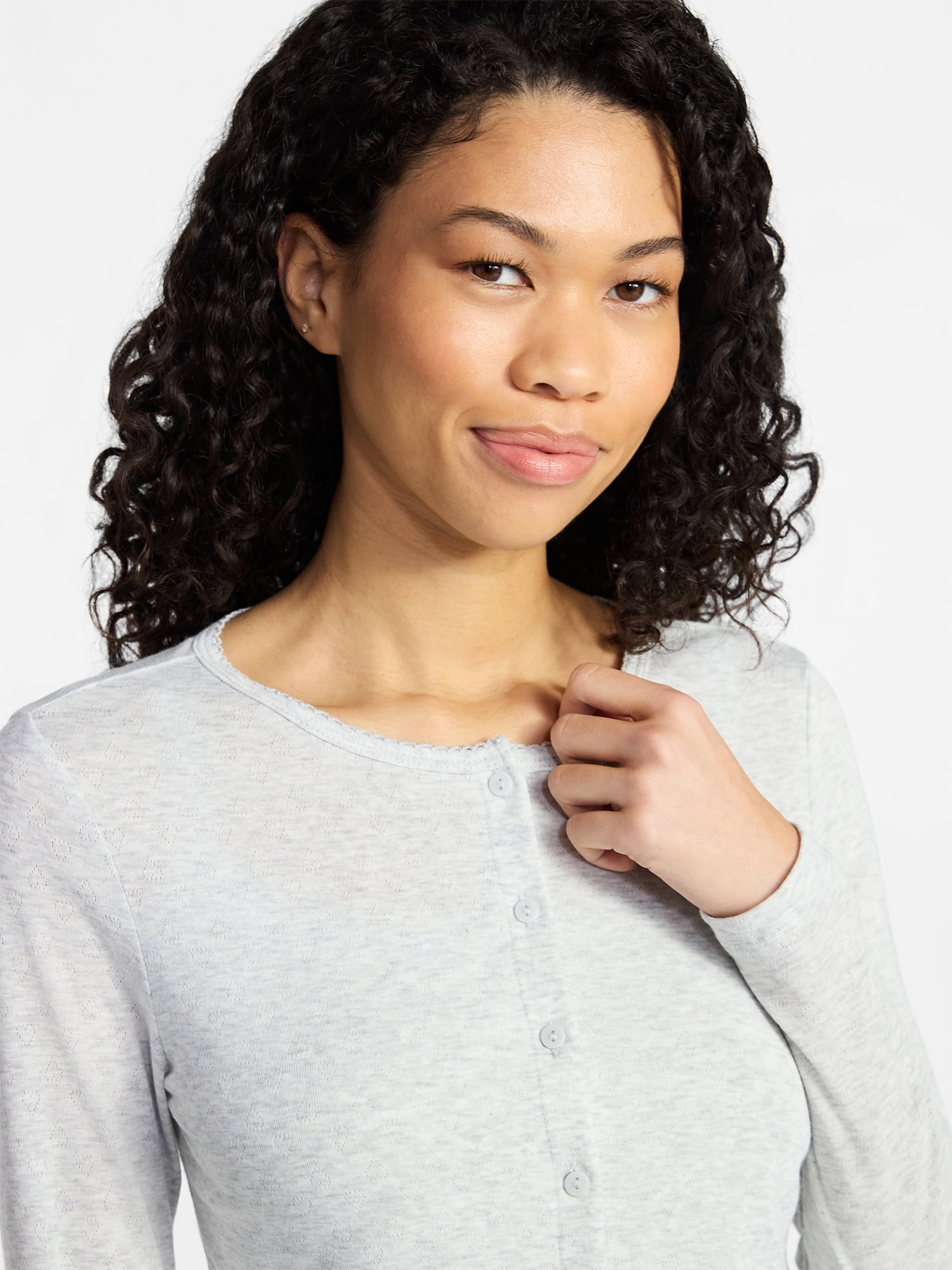 No Boundaries Sleep Pointelle Knit Cardigan, Women’s XXS-3X