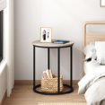 thumbnail image 2 of Round End Table - Modern Side Table for Living Room or Bedroom - Grey, 2 of 9