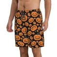 thumbnail image 2 of Kdxio Halloween Pumpkins Pattern Mens Casual Shorts - Drawstring Summer Beach Sports Shorts for Men, 2 of 5