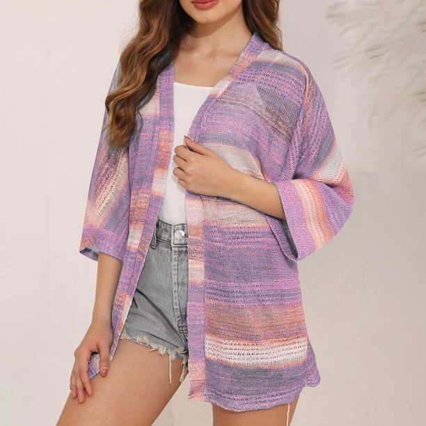 Cárdigan de punto informal para mujer con blusa ahuecada