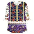 thumbnail image 5 of Ounisa Womens Tops Casual V Neck Shirts Floral Solid Blouse Ruffle Tunics 3/4 Sleeve Tshirt, 5 of 5
