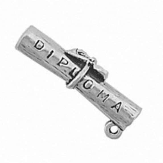 Sterling Silver 24" Unisex 1.5mm Box Chain 3D Rolled Up Diploma Pendant Necklace