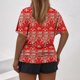 thumbnail image 3 of Tops Cortos para Mujeres, Cintura Plisada Cuello Redondo Tamaño Grande Camiseta de Manga Corta Top Casual Hecha de Estante de Imitación, Camisetas Casuales de Mujer, 3 of 5