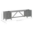 thumbnail image 4 of vidaXL Garden Bench with 2 Planters 150cm Solid Acacia Wood Grey, 4 of 4