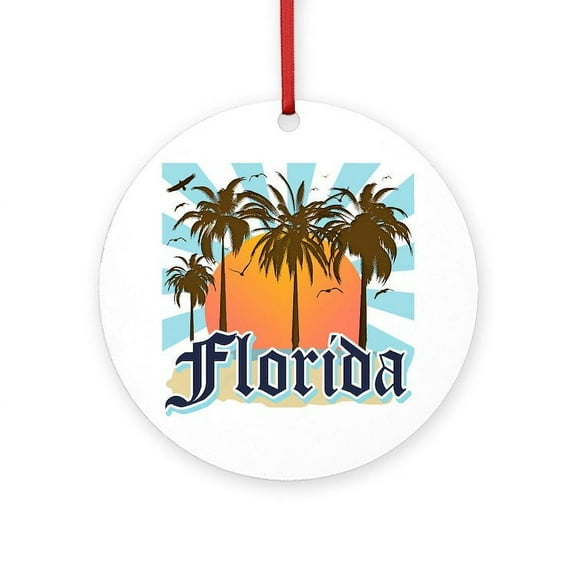 CafePress - Florida, USA - Round Wood Ornament 4"