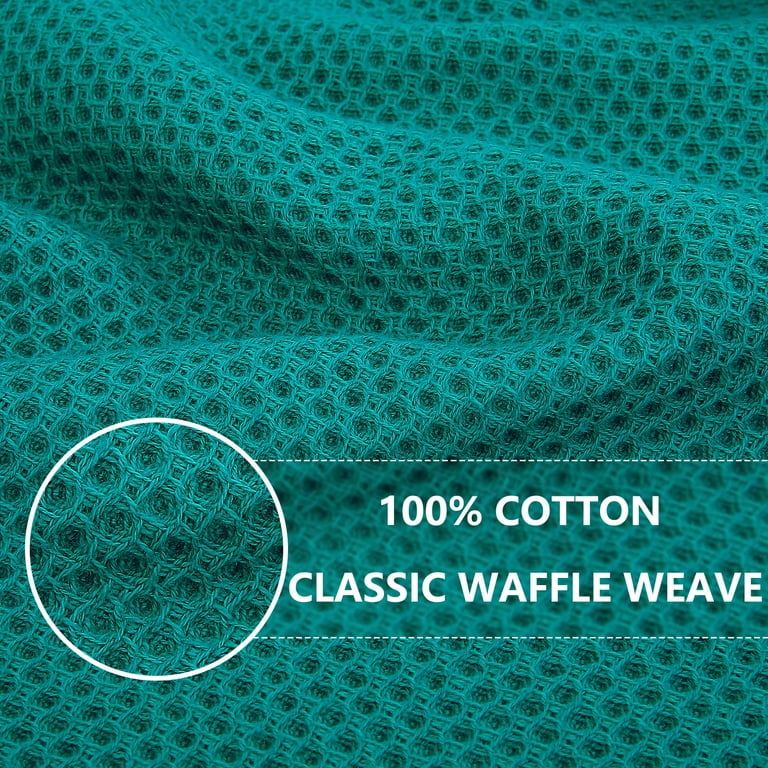 Smiry 100% Cotton Waffle Weave Kitchen Dish Cloths, Ultra Soft Absorbent  Quick Drying Dish Towels, 12x12 Inches, 6-Pack, Teal 