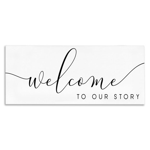 Stupell Industries Rustic Lodge Welcome To Our Story Phrase Canvas Art, 24 x 10, by Anna Quach