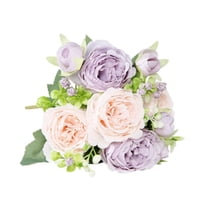 YIMWNYI Artificial Silk Peony Wedding Bouquet, Faux Flowers for Bridal Decor, Multicolor Silk Flower Arrangement for Home, Party, and Wedding Centerpieces, 30x23cm