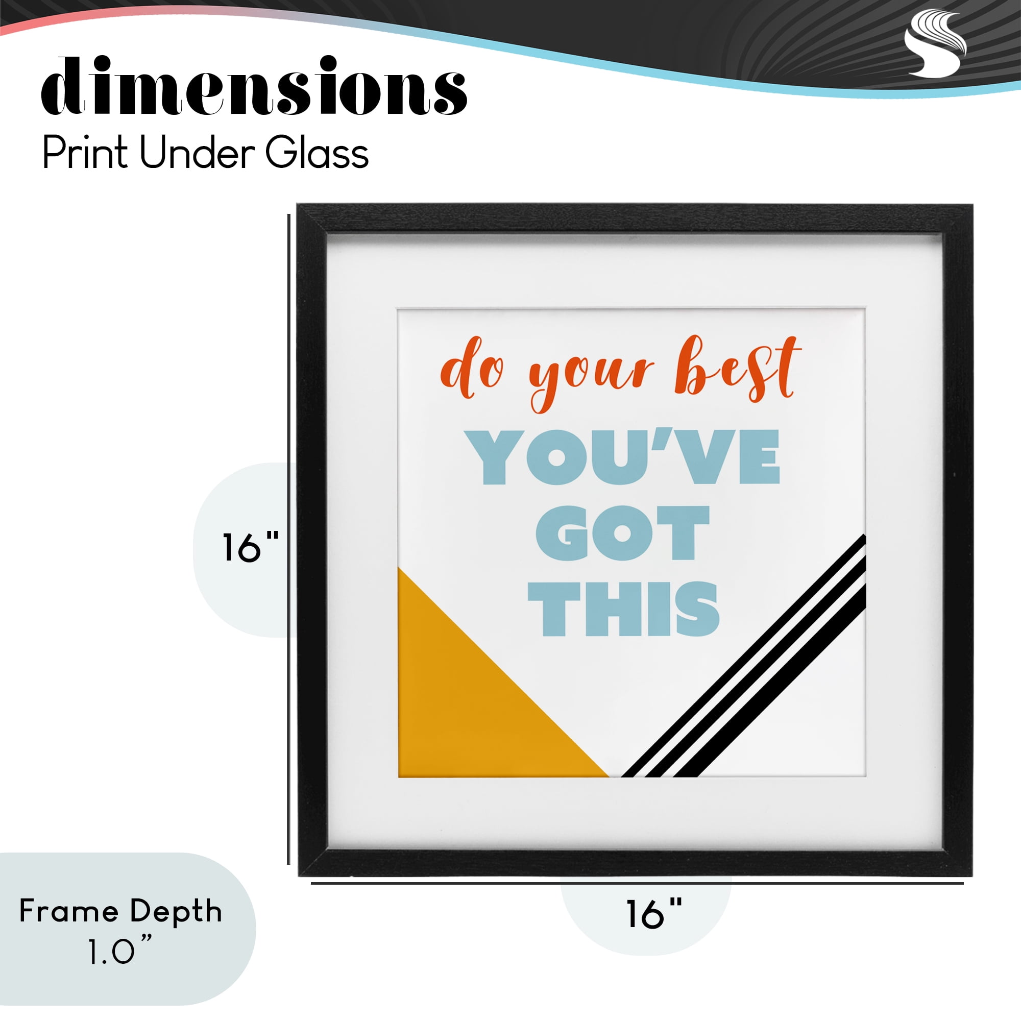 Stupell Industries Do Your Best You've Got This Black Framed Print Under Glass, design by Anna Quach