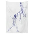 thumbnail image 3 of Ambesonne Sports Tablecloth Rectangular Table Cover, Fencing Duel Sketchy, 60"x90", Violet Blue White, 3 of 4