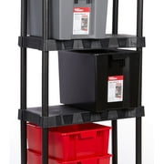Hyper Tough Garage Plastic Stacking Open Storage Bin, Large, Black, No Lid