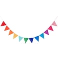 thumbnail image 1 of Bandera de onda con banderín dorado, suministros para fiestas de cumpleaños, decoración de ambiente, banderín dorado, plateado, rosa y azul, 1 of 1