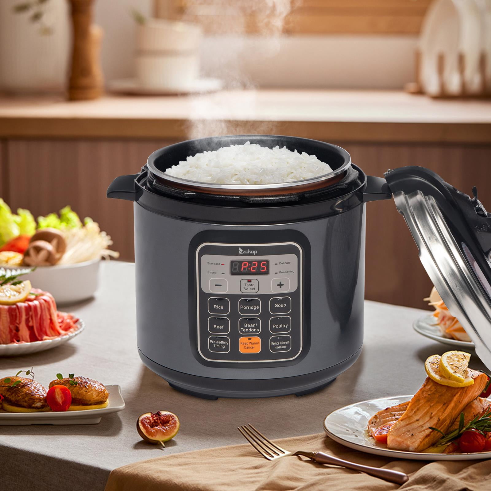Amazon.com: Electric Pressure Cooker, Upgraded 6 Quart 12-in