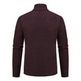 thumbnail image 5 of Men's Loose Casual Knit Stand Collar Zipper Pullover Long Sleeve Shirt for Fall Winter Daily Wear Christmas Gift,Wine,S, 5 of 5