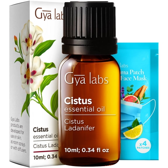 Gya Labs Cistus Essential Oil for Hair - 0.34 Fl Oz - 100% Pure Natural Cistus Oil for Diffuser, Skin, Aromatherapy & Candle Making Scent