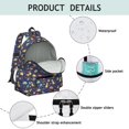 thumbnail image 4 of Dinosaur and Geometric Navy Blue Pattern Backpack for School, Cute School Bag with Adjustable Shoulder Straps and Padded Back, 13.4"x11"x4.7", 4 of 5