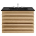 thumbnail image 2 of Modway Render 30" MDF Wood Wall-Mount Bathroom Vanity in Oak/Black, 2 of 4