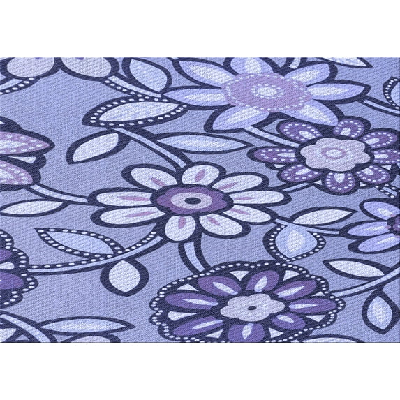 Ahgly Company Machine Washable Indoor Rectangle Transitional Deep Periwinkle Purple Area Rugs, 3' x 5'