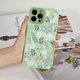 thumbnail image 2 of kmemek7-Compatible with iPhone 12 Pro Max Magnetic Matte Translucent Case [Luxury Shockproof MagSafe Case] [Cute Flower Pattern Hard Back Cover] iPhone 12 Pro Max Case for Women Girls-Green Floral, 2 of 4