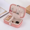 thumbnail image 4 of Tnobhg Jewelry Box Large Capacity Multi-compartments Soft Flocking Faux Leather Portable Necklace Earrings Finger Ring Travel Jewelry Organizer Travel Use, 4 of 8