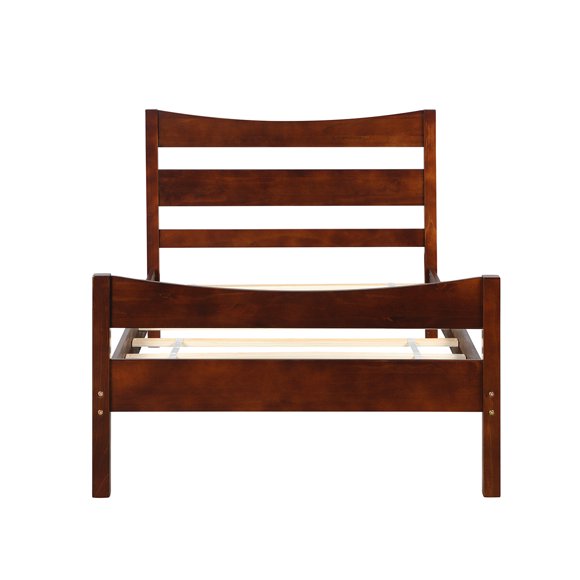 Giantex Cadre de Lit en Bois Format Simple, Base de Matelas à Panneaux avec Soutien Solide pour Enfants, Aucun Sommier Requis