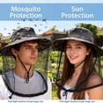 thumbnail image 4 of Mosquito Repellent Sun Hat with Net - Khaki - Breathable UV Protection Bucket Hat for Hiking, Fishing & Gardening (56-60cm), 4 of 5
